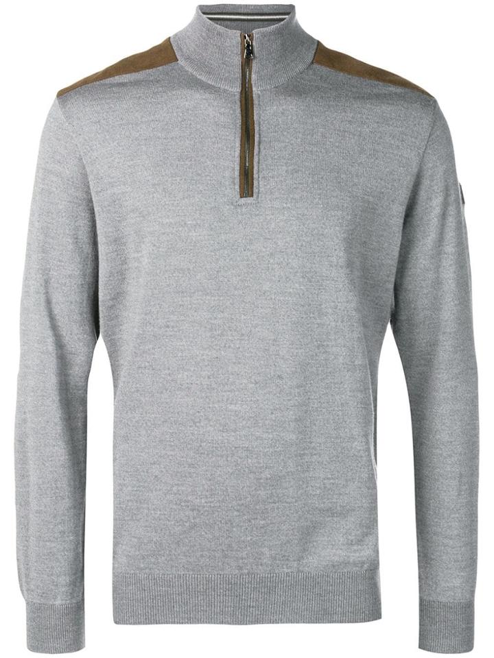 Paul & Shark Zipped Neck Jumper - Grey