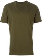T By Alexander Wang Scoop Neck T-shirt, Men's, Size: M, Green, Cotton