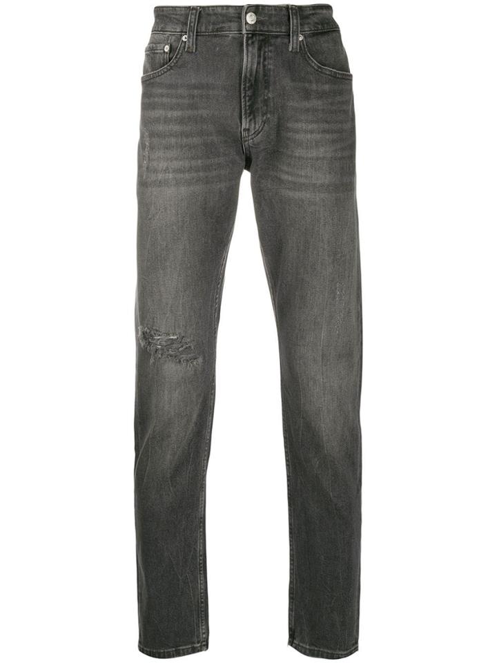 Calvin Klein Jeans Faded Slim Fit Jeans - Black