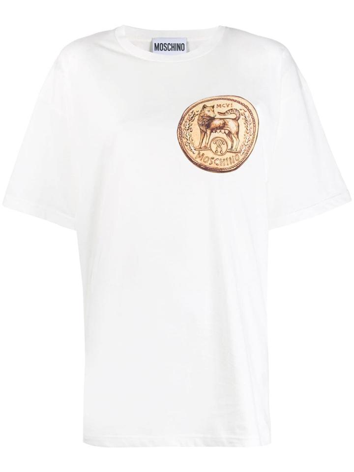 Moschino Fox Stamped Logo T-shirt - White