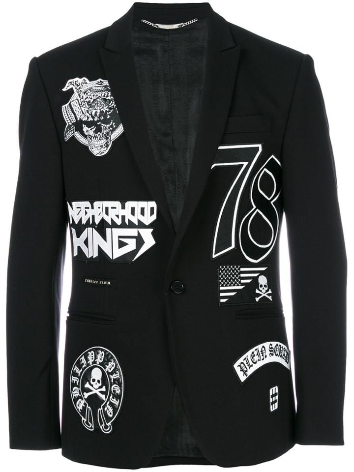 Philipp Plein Skull Patch Blazer - Black