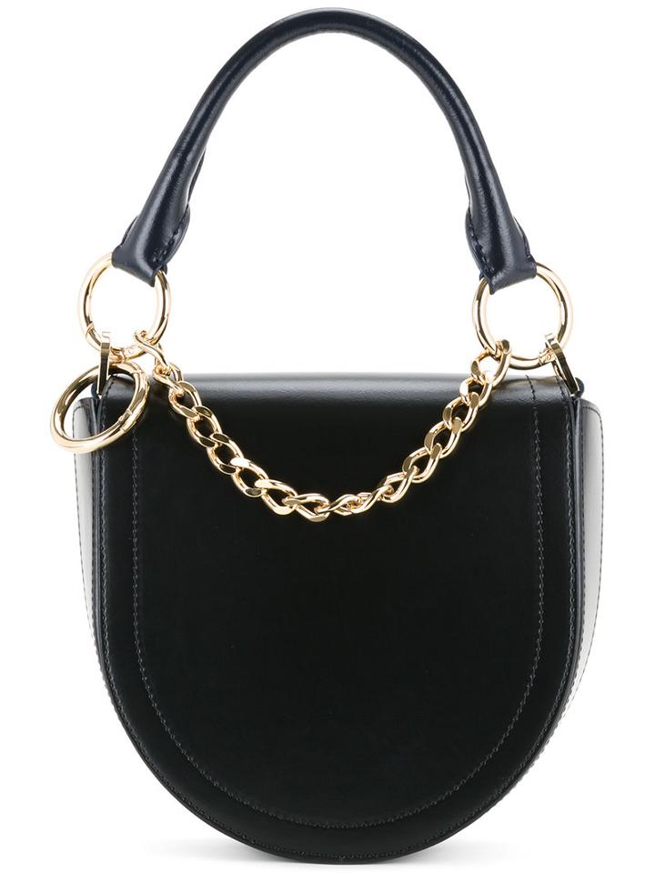 Sacai Half Moon Shoulder Bag, Women's, Black, Calf Hair