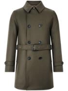 Mackintosh Dark Olive Wool Short Trench Coat Gm-005f - Green