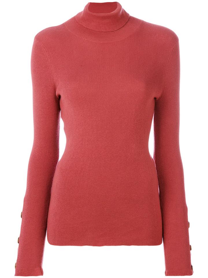 See By Chloé - Classic Roll-neck Sweater - Women - Cotton/cashmere - M, Pink/purple, Cotton/cashmere