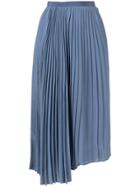 Le Ciel Bleu Georgette Pleated Skirt - Blue