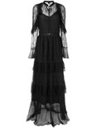Just Cavalli Ruffled Lace Maxi Dress - Black