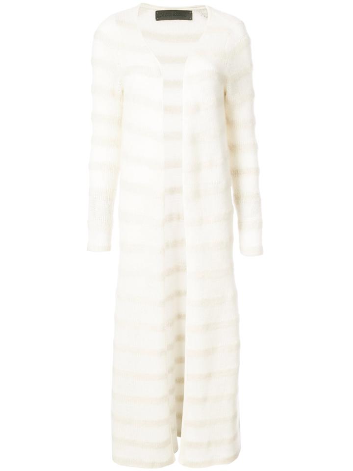 The Elder Statesman Long Mr. Simple Cardigan - Nude & Neutrals