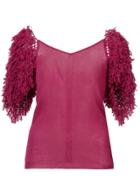 Ryan Roche Shaggy Sleeve Knitted Top - Unavailable