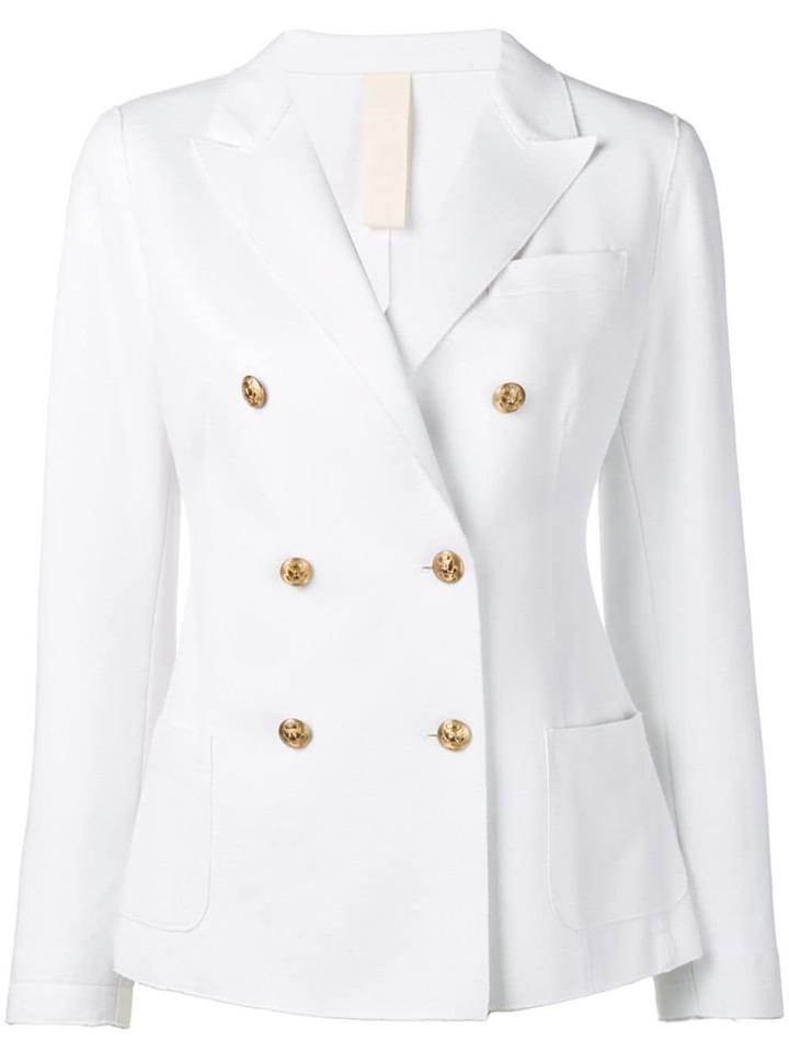 Eleventy Double Breasted Blazer - White