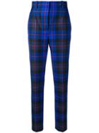 Versace Check Tailored Trousers - Blue