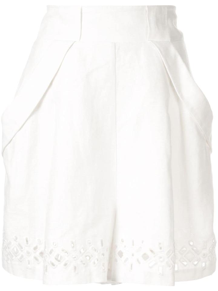Aje Relaxed-fit Embroidered Shorts - White