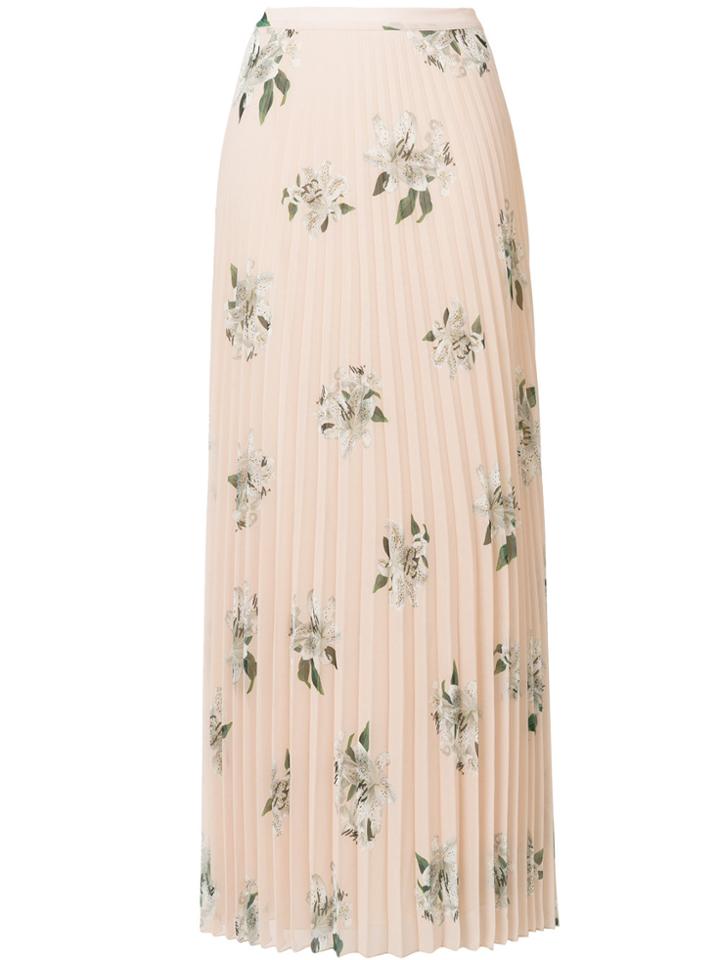 Dondup Floral Print Pleated Skirt - Nude & Neutrals