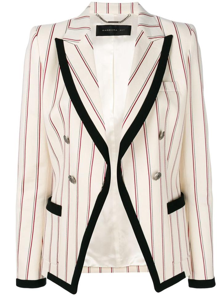 Barbara Bui Striped Contrast Fitted Blazer - Neutrals