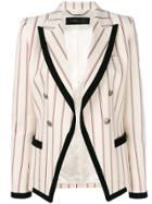 Barbara Bui Striped Contrast Fitted Blazer - Neutrals
