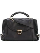 Salvatore Ferragamo Gancio Shoulder Bag, Women's, Black, Calf Leather