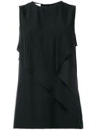Cédric Charlier Detailed Sleeveless Blouse, Women's, Size: 44, Black, Rayon