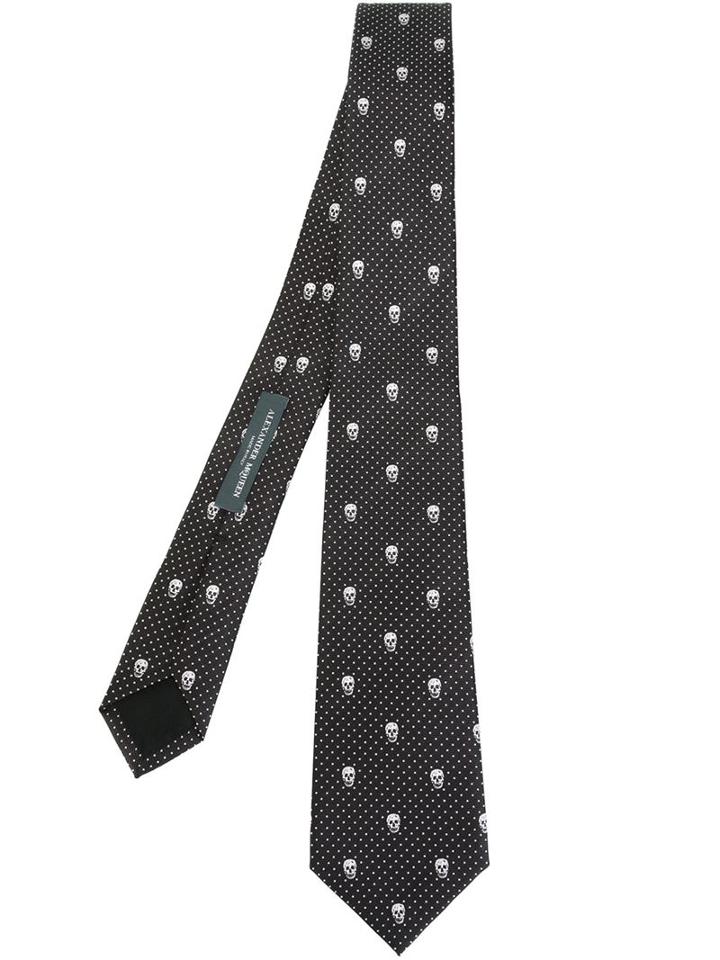 Alexander Mcqueen Dot And Skull Motif Tie