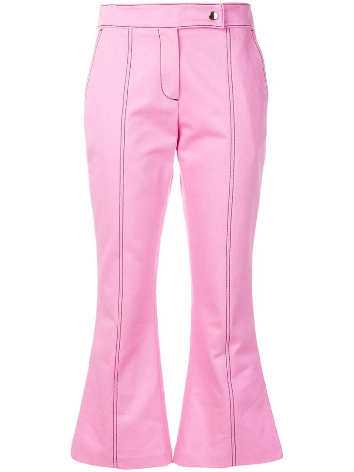 Msgm Cropped Flare Trousers - Pink