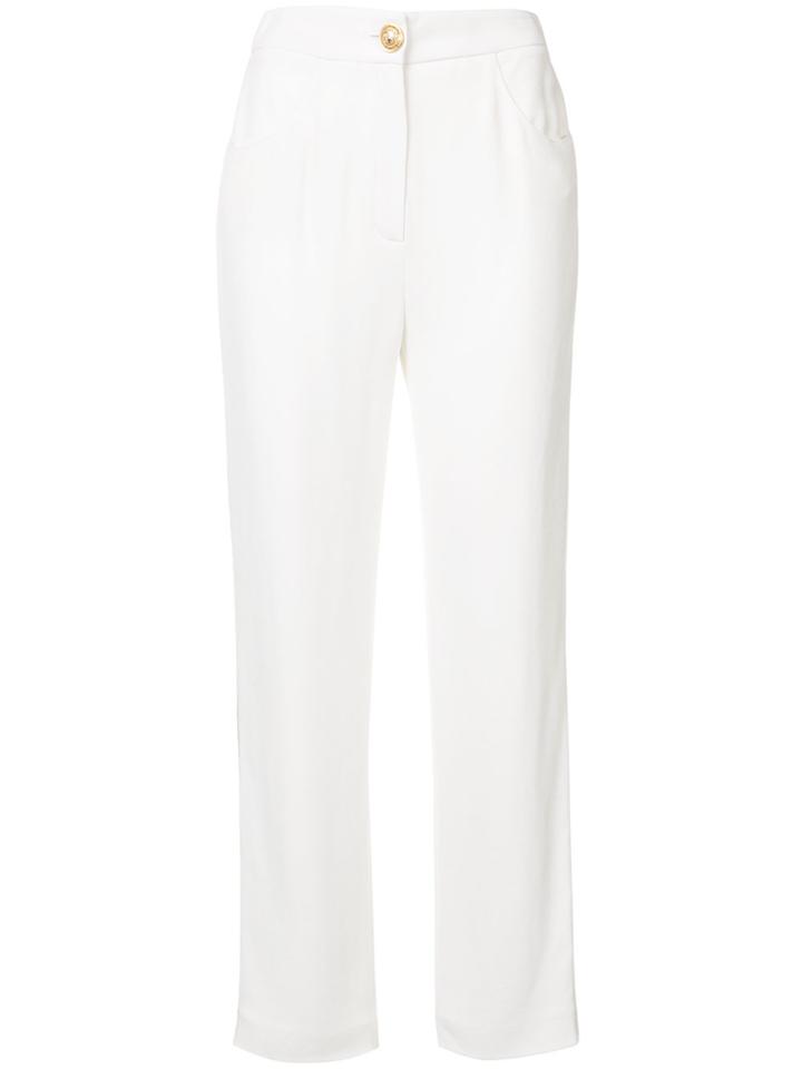 Balmain High-rise Woven Trousers - White