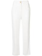 Balmain High-rise Woven Trousers - White
