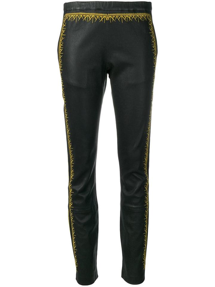 Haider Ackermann Embroidered Slim-fit Trousers - Black