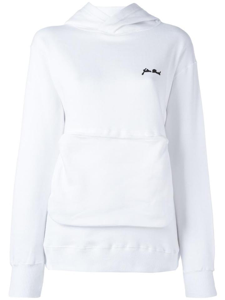 Julien David Back Print Hoodie, Women's, Size: Medium, White, Cotton