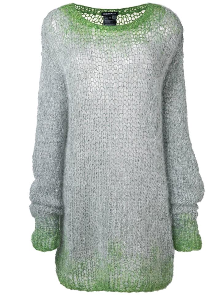 Ann Demeulemeester Oversized Net Knit Sweater - Grey