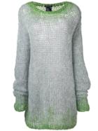 Ann Demeulemeester Oversized Net Knit Sweater - Grey