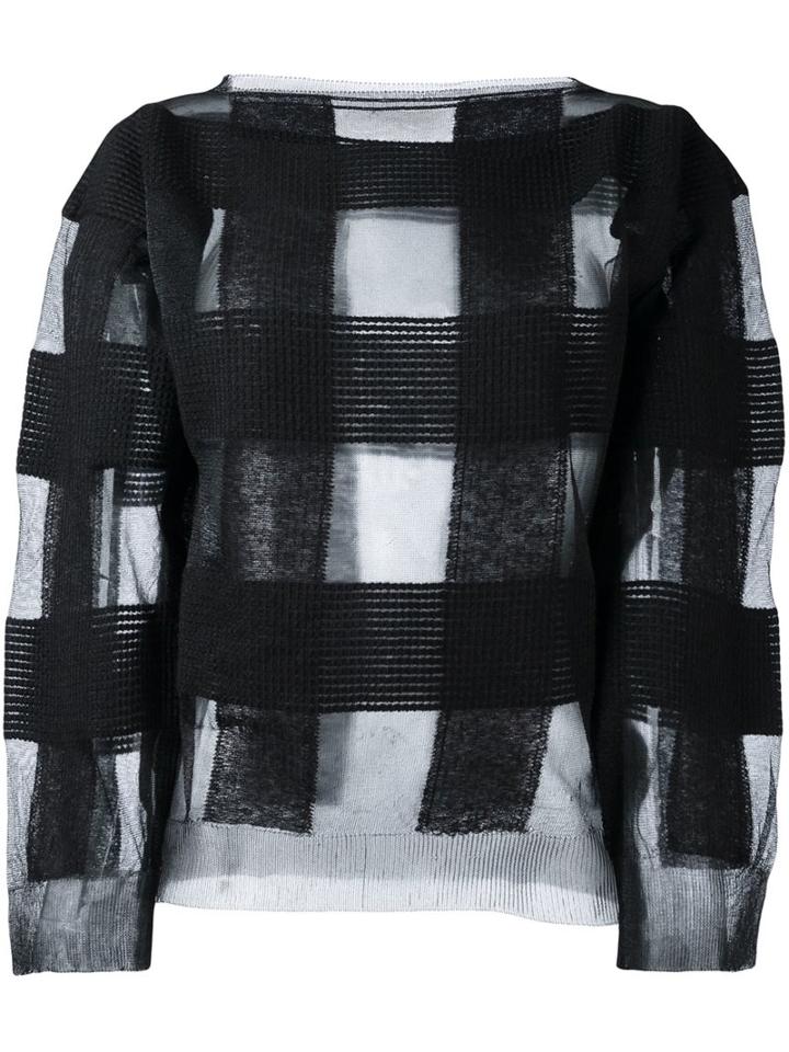Mm6 Maison Margiela Checked Jumper, Women's, Size: Medium, Black, Acrylic/polyamide/polyester/wool