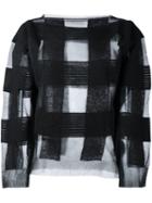 Mm6 Maison Margiela Checked Jumper, Women's, Size: Medium, Black, Acrylic/polyamide/polyester/wool