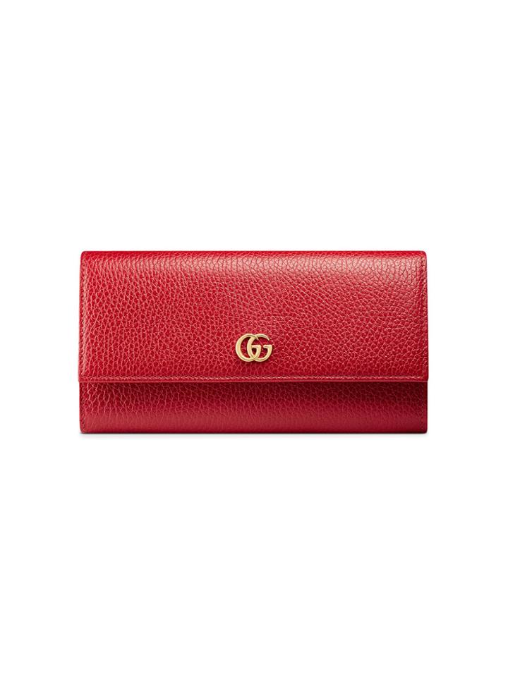 Gucci Leather Continental Wallet - Red