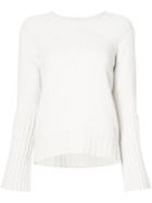 Nili Lotan Crewneck Ribbed Sweater - Nude & Neutrals