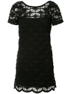 D.exterior Floral Embroidered Shift Dress, Women's, Size: Small, Black, Spandex/elastane/viscose/cotton/polyimide