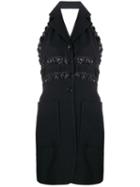 Romeo Gigli Pre-owned 1990's Open Back Embroidered Jacket - Black