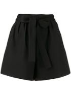 Valentino High Waisted Belted Shorts - Black