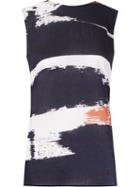 Andrea Marques Abstract Print Tank Top, Women's, Size: 42, Blue, Linen/flax/viscose