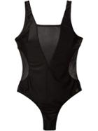 Brigitte Sheer Panels Swimsuit - Black