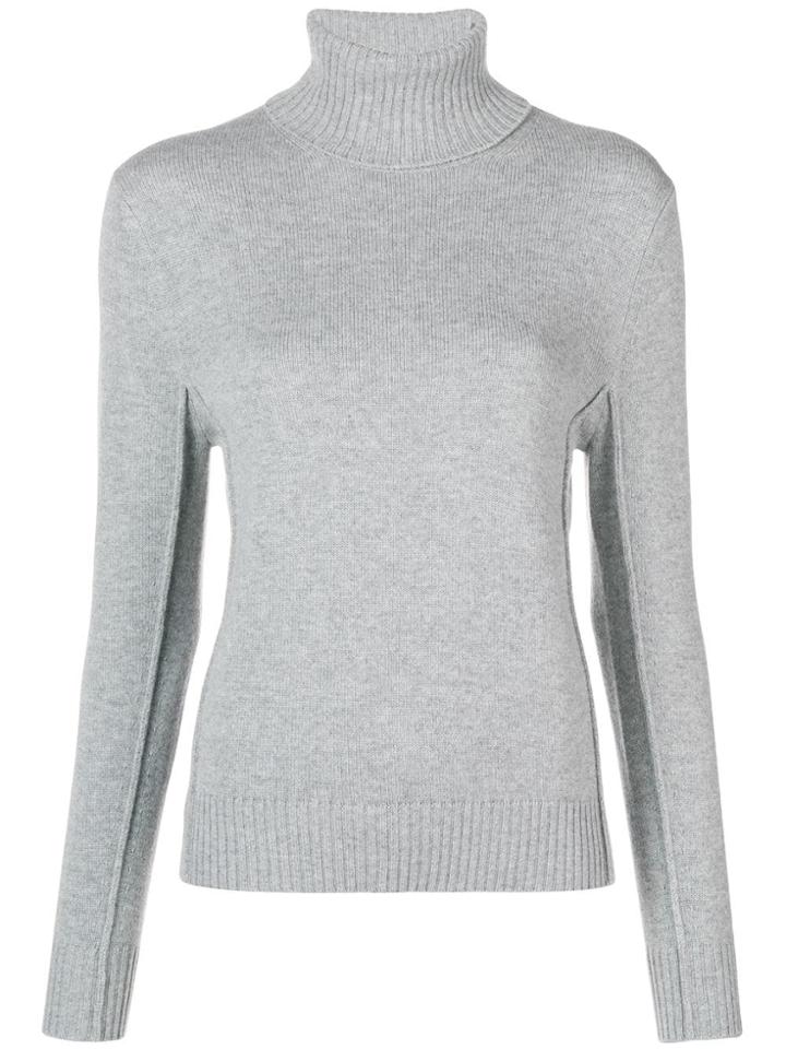 Chloé Stitch-detail Turtleneck Sweater - Grey
