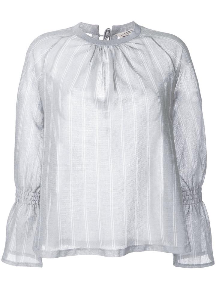 Vertical Striped Jumper - Women - Rayon - One Size, Grey, Rayon, Torrazzo Donna