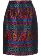 Yves Saint Laurent Vintage Floral Jacquard Skirt - Multicolour