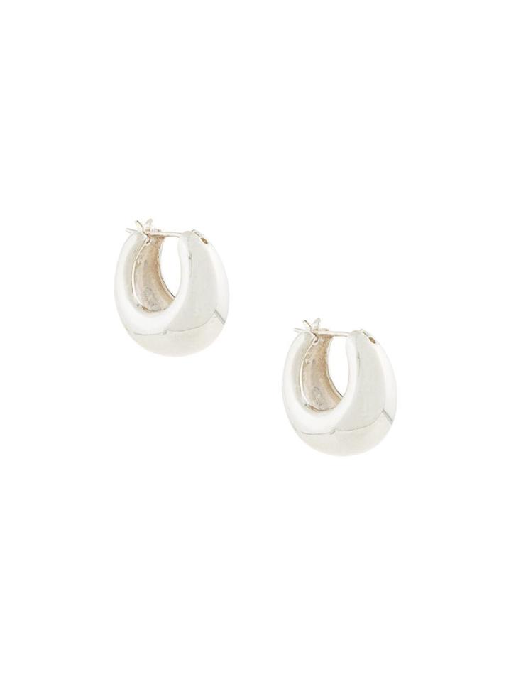 E.m. Hinged Back Earrings - Metallic