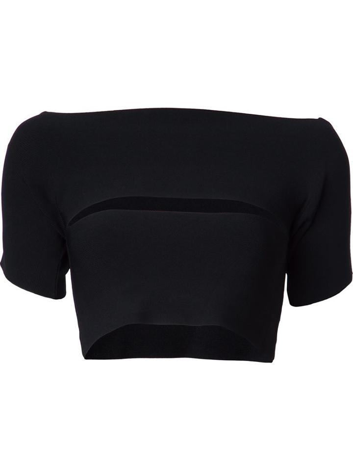 T By Alexander Wang Cut-out Crop Top, Women's, Size: Large, Black, Nylon/spandex/elastane/viscose