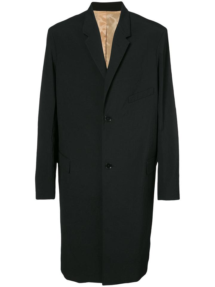 Lemaire - Single Breasted Coat - Men - Cotton/spandex/elastane/viscose/wool - 50, Black, Cotton/spandex/elastane/viscose/wool