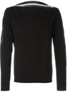 Juun.j Zipper Detail Sweater, Men's, Size: 48, Black, Rayon/polyester/cotton