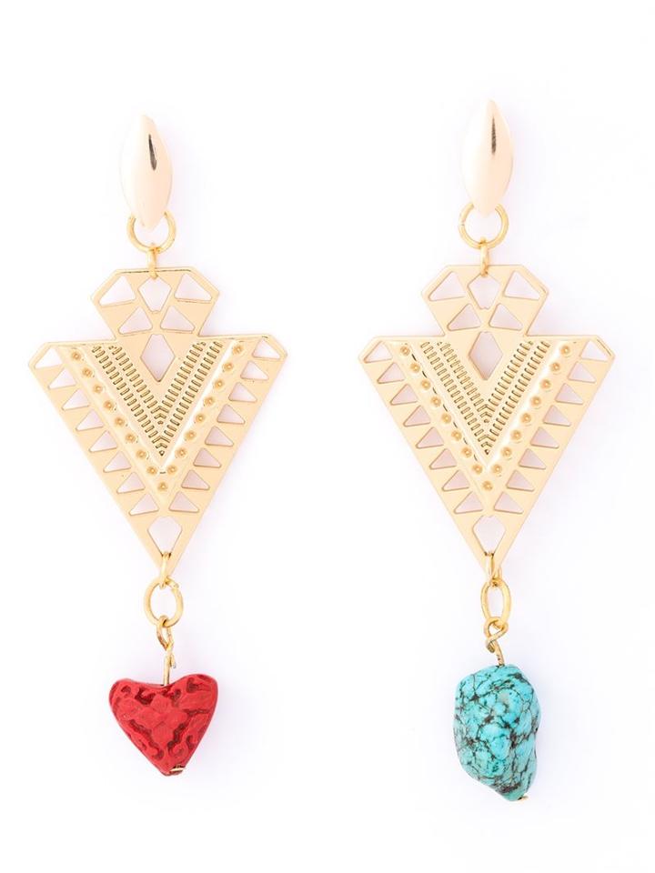 Xaa Pendant Earrings, Women's, Metallic
