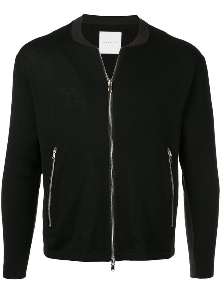 Lucio Vanotti Ribbed Zip Cardigan - Black