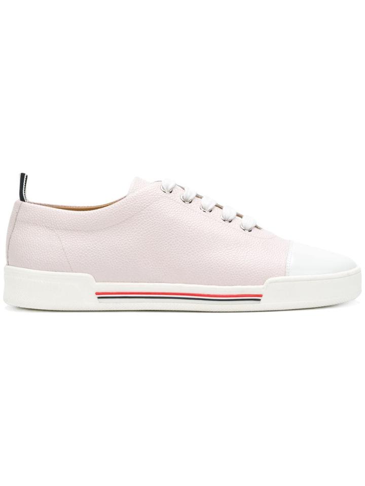 Thom Browne Pebble Grain Toe Cap Trainer - Pink & Purple