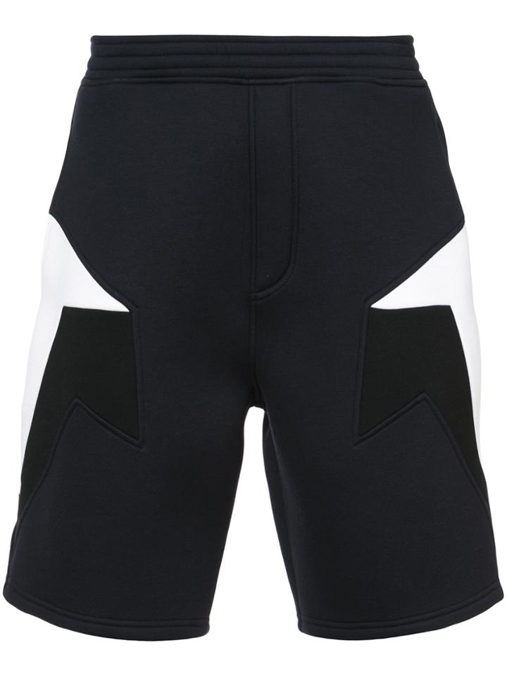 Neil Barrett Panelled Sweat Shorts - Blue