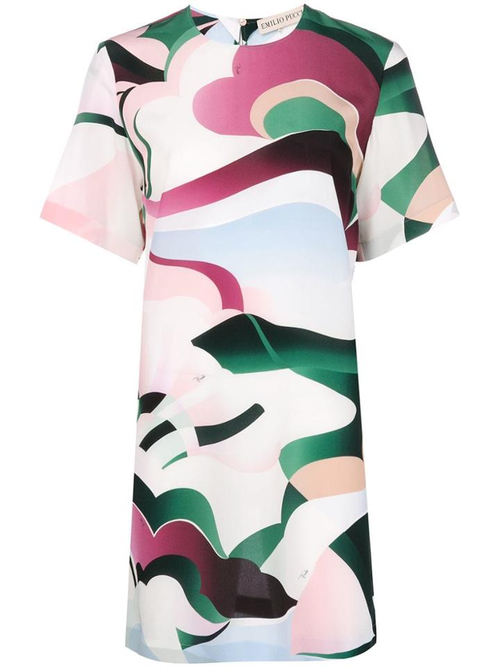 Emilio Pucci Abstract Printed T-shirt Dress - White