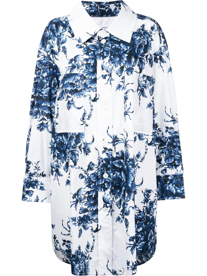 Sonia Rykiel - Printed Shirt Dress - Women - Cotton - 36, White, Cotton